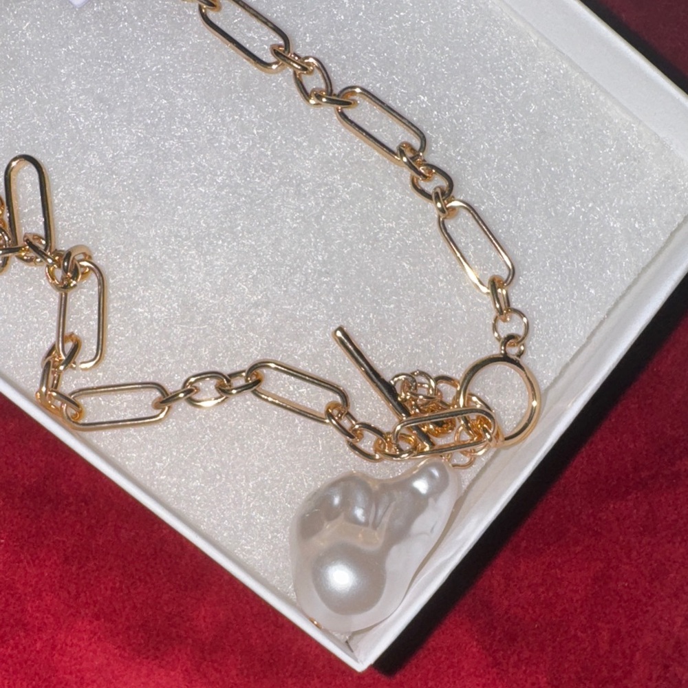 🆕 41 Hawthorn Pearl Link Pendant‎ Necklace Gold - Picture 2 of 4